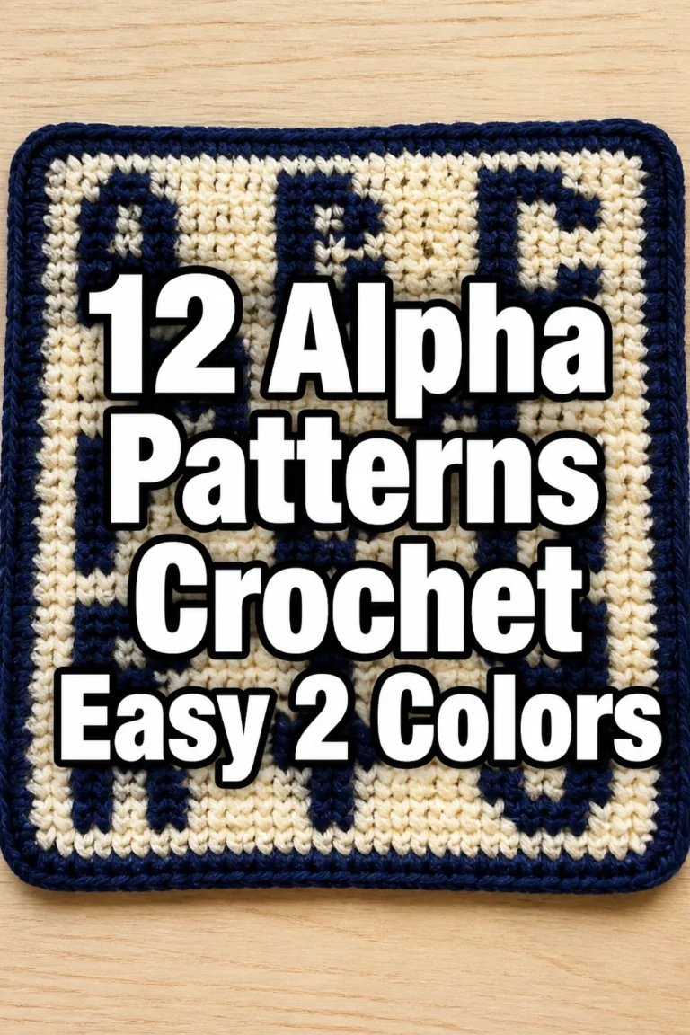 12 Alpha Patterns Crochet Easy 2 Colors
