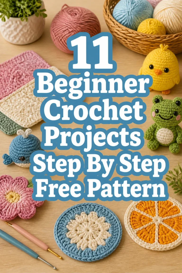 11 Beginner Crochet Projects Step By Step Free Pattern