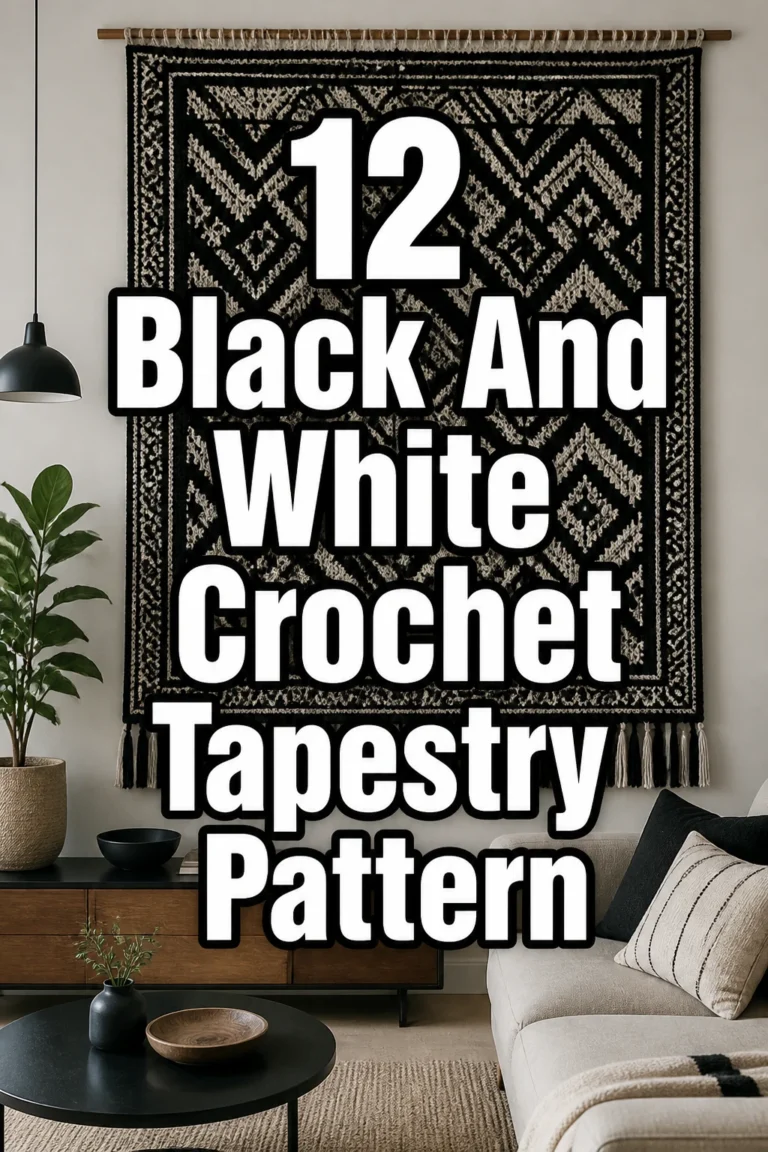 12 Black And White Crochet Tapestry Pattern