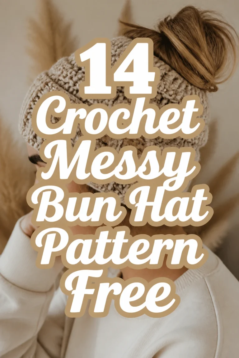14 Crochet Messy Bun Hat Pattern Free