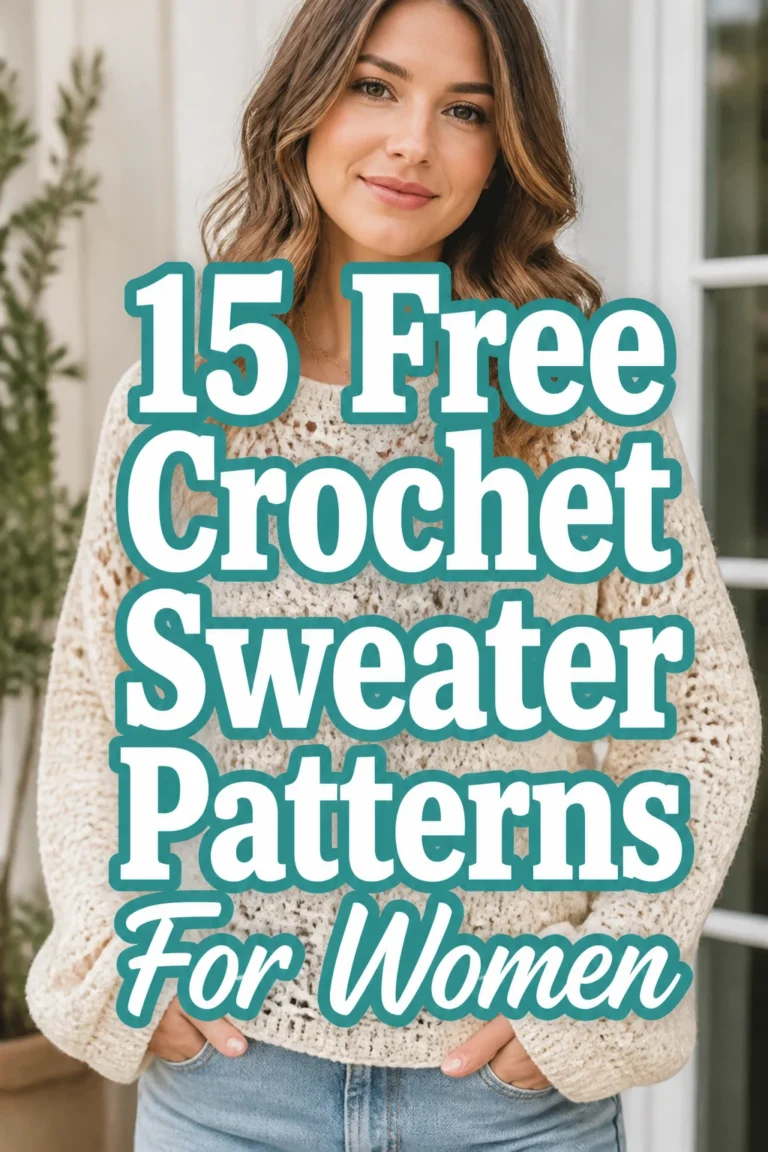 15 Free Crochet Sweater Patterns For Women